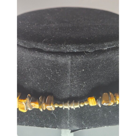 Tiger's Eye Chip Necklace Barrel Clasp Closure - Picture 3 of 5
